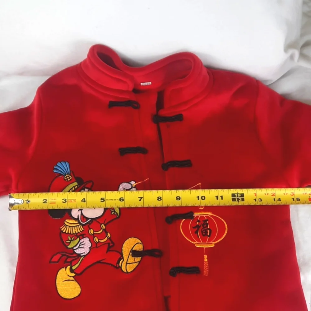 Disney Mickey Mouse Japanese Style Kids Jacket Small Red Super Soft Embroidered